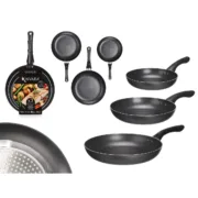 Conjunto de Frigideiras Kinvara 1 Preto Alumínio Baquelite 20 x 4 cm 28 x 5 cm 24 x 4,5 cm (6 Unidades) Cozinha | Gourmet - nacloset 2