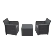 Conjunto de Mesa com 2 Poltronas Shaf Antracite 57 X 57 X 42 CM (3 Peças) Casa | Jardim - nacloset