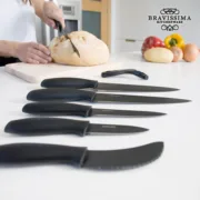 Faca de mesa Bravissima Kitchen Set de 7 cuchillos Titanium Cozinha | Gourmet - nacloset