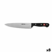 Faca de Cozinha Quttin SYBARITE Preto Prateado 20 cm (8 Unidades) Cozinha | Gourmet - nacloset