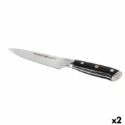 Faca de Cozinha Quttin DAMASKUS Preto Prateado 15 cm (2 Unidades) Cozinha | Gourmet - nacloset