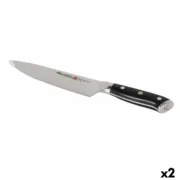 Faca de Cozinha Quttin DAMASKUS Preto Prateado 20 cm (2 Unidades) Cozinha | Gourmet - nacloset