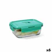 Lancheira Hermética Luminarc Turquesa Turquesa Vidro 820 ml (6 Unidades) A Preço de Revenda - nacloset