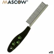 Pentear Mascow 27793 Preto Vermelho Verde Poliéster Aço 4 x 20,5 x 1,5 cm 12 Unidades Animais de Estimação - nacloset