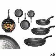 Conjunto de Frigideiras Kinvara 1 Preto Alumínio Baquelite 20 x 4 cm 28 x 5 cm 24 x 4,5 cm (6 Unidades) Cozinha | Gourmet - nacloset