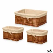 Conjunto de Cestos Kipit HX31449S/3 Natural Poliéster vime Tecido 50 % algodão 39 x 16 x 30 cm (6 Unidades) A Preço de Revenda - nacloset