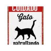 Placa Magnet & Steel [“Cuidado Gato Patrullando”] 14,8 x 21 cm Casa | Jardim - nacloset 2