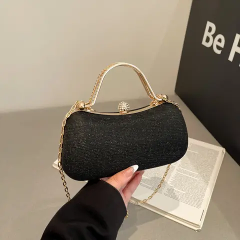 Bolsa de noite transversal de ombro com corrente e brilhantes Carteiras e Bolsas - nacloset 6