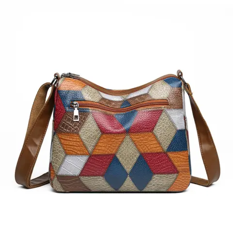 Bolsa de ombro de grande capacidade com blocos de cores Carteiras e Bolsas - nacloset 5