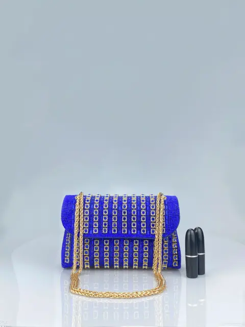 Packet style evening dress, adorned with brooch and chain strap with rhinestones Wallets and Bags - NAcloset 12