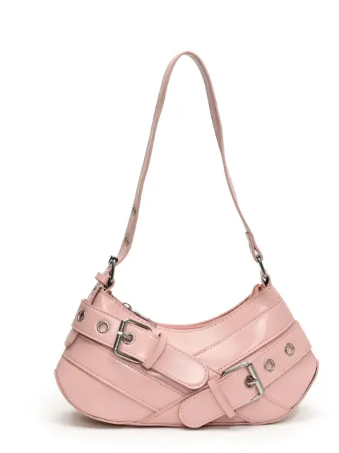 Bolsa de ombro com fivela em couro PU Carteiras e Bolsas - nacloset 18