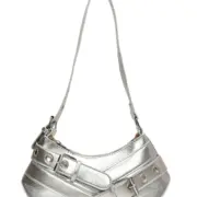 Bolsa de ombro com fivela em couro PU Carteiras e Bolsas - nacloset
