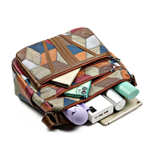 Bolsa de ombro de grande capacidade com blocos de cores Carteiras e Bolsas - nacloset 6