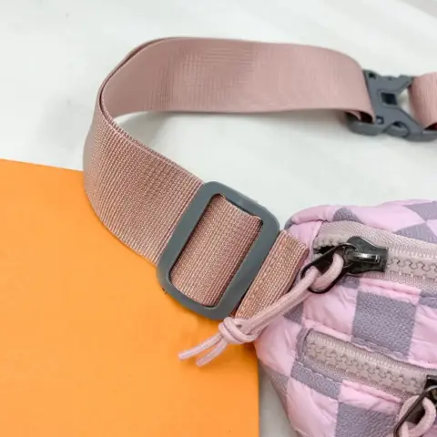 Bolsa de cintura transversal de nylon xadrez com alça ajustável Bolsa de cintura - nacloset 6
