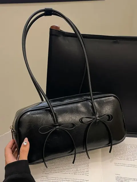 Synthetic leather shoulder bag with lace detail Cartons and Bags - NAcloset 9