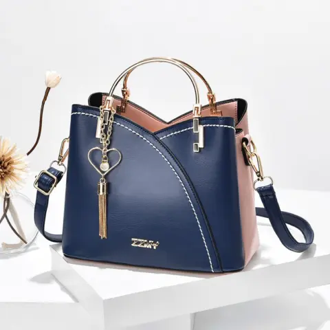 Bolsa feminina moderna estilo coreano com blocos de cores (grande capacidade) Carteiras e Bolsas - nacloset 9