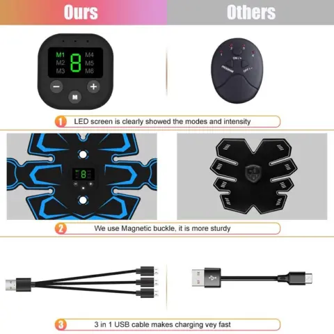 Electric Rechargeable Abdominal Muscle Stimulator Belt Electrostimulators - NAcloset 5 Electric Rechargeable Abdominal Muscle Stimulator Belt Electrostimulators - NAcloset 5
