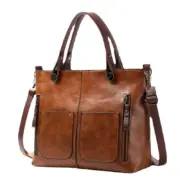 Bolsa de ombro feminina estilo europeu, americano e retro (grande capacidade) Carteiras e Bolsas - nacloset
