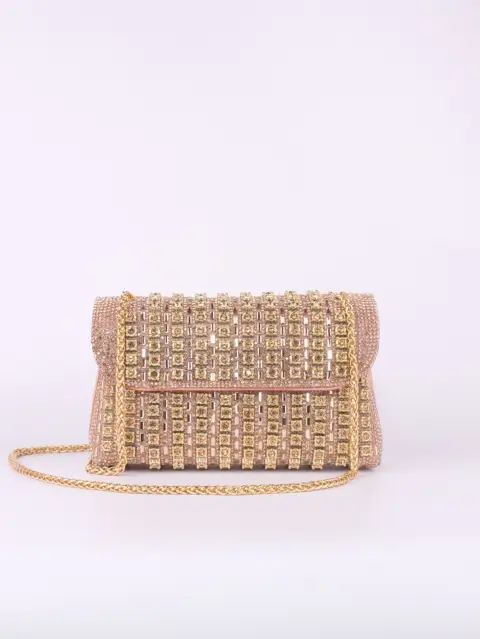 Packet style evening dress, adorned with brooch and chain strap with rhinestones Wallets and Bags - NAcloset 14