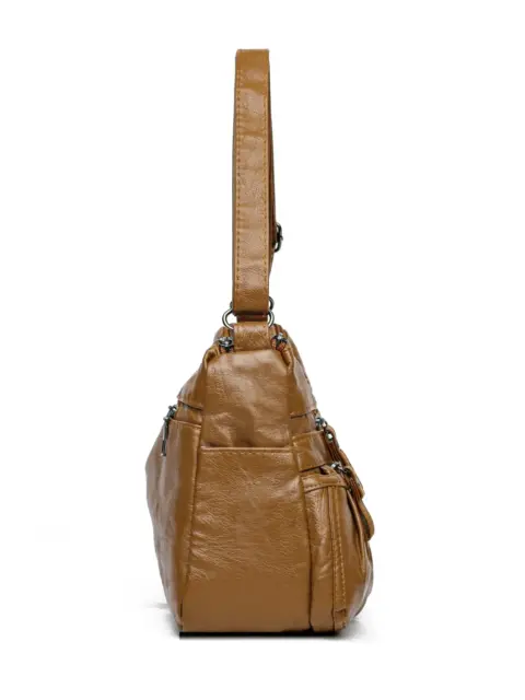 Bolsa de ombro ajustável com franzido em couro PU Carteiras e Bolsas - nacloset 5