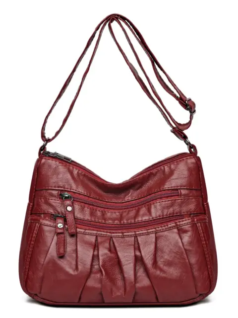Bolsa de ombro ajustável com franzido em couro PU Carteiras e Bolsas - nacloset 15