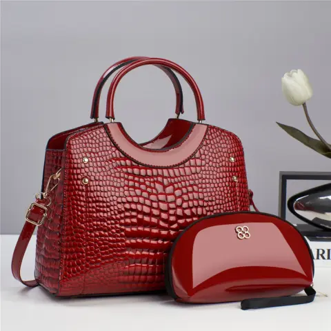 Bolsa de mão com estampa de cobra (2 peças) Carteiras e Bolsas - nacloset 6 Bolsa de mão com estampa de cobra (2 peças) Carteiras e Bolsas - nacloset 6