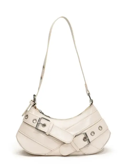 Bolsa de ombro com fivela em couro PU Carteiras e Bolsas - nacloset 20
