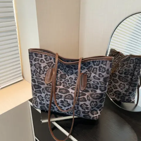 Bolsa de ombro e de mão em couro PU com estampa de leopardo Carteiras e Bolsas - nacloset 3