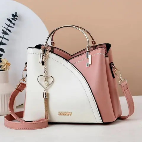 Bolsa de ombro grande com blocos de cores e design transversal Carteiras e Bolsas - nacloset 8
