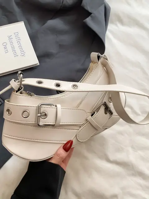 Bolsa de ombro com fivela em couro PU Carteiras e Bolsas - nacloset 8
