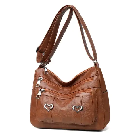 Bolsa transversal de couro PU com vários bolsos Carteiras e Bolsas - nacloset 5