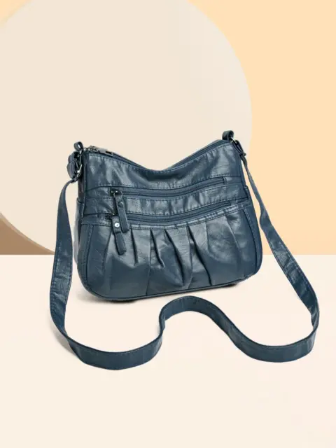 Bolsa de ombro ajustável com franzido em couro PU Carteiras e Bolsas - nacloset 18