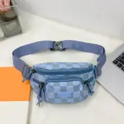 Bolsa de cintura transversal de nylon xadrez com alça ajustável Bolsa de cintura - nacloset