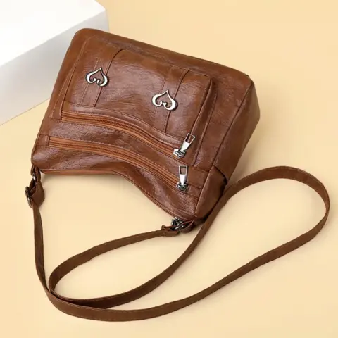 Bolsa transversal de couro PU com vários bolsos Carteiras e Bolsas - nacloset 4