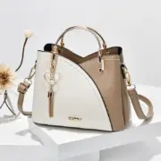 Bolsa feminina moderna estilo coreano com blocos de cores (grande capacidade) Carteiras e Bolsas - nacloset