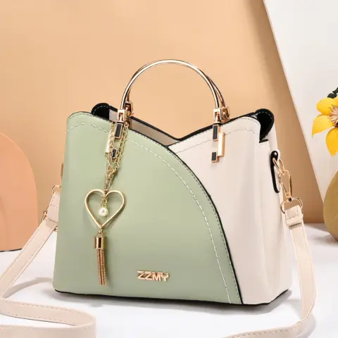 Bolsa feminina moderna estilo coreano com blocos de cores (grande capacidade) Carteiras e Bolsas - nacloset 13