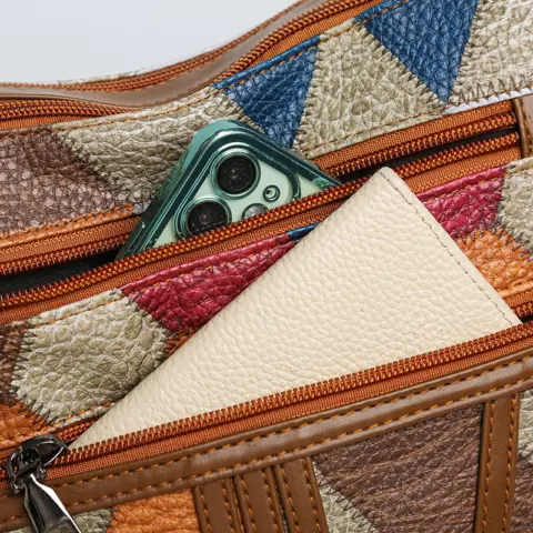 Bolsa de ombro de grande capacidade com blocos de cores Carteiras e Bolsas - nacloset 4