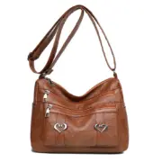 Bolsa transversal de couro PU com vários bolsos Carteiras e Bolsas - nacloset