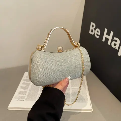 Bolsa de noite transversal de ombro com corrente e brilhantes Carteiras e Bolsas - nacloset 9