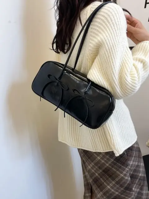 Synthetic leather shoulder bag with lace detail Cartons and Bags - NAcloset 10