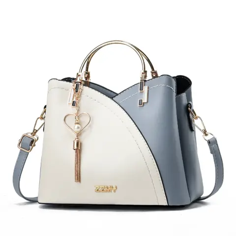 Bolsa feminina moderna estilo coreano com blocos de cores (grande capacidade) Carteiras e Bolsas - nacloset 10