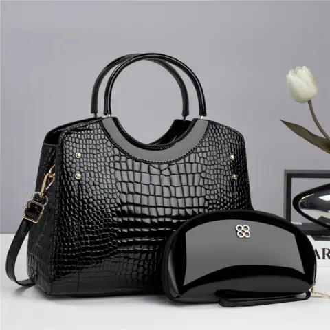 Bolsa de mão com estampa de cobra (2 peças) Carteiras e Bolsas - nacloset 4