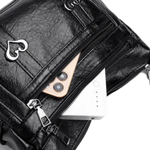 Bolsa transversal de couro PU com vários bolsos Carteiras e Bolsas - nacloset 14