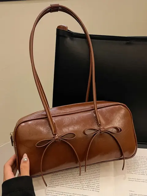 Synthetic leather shoulder bag with lace detail Cartons and Bags - NAcloset 12