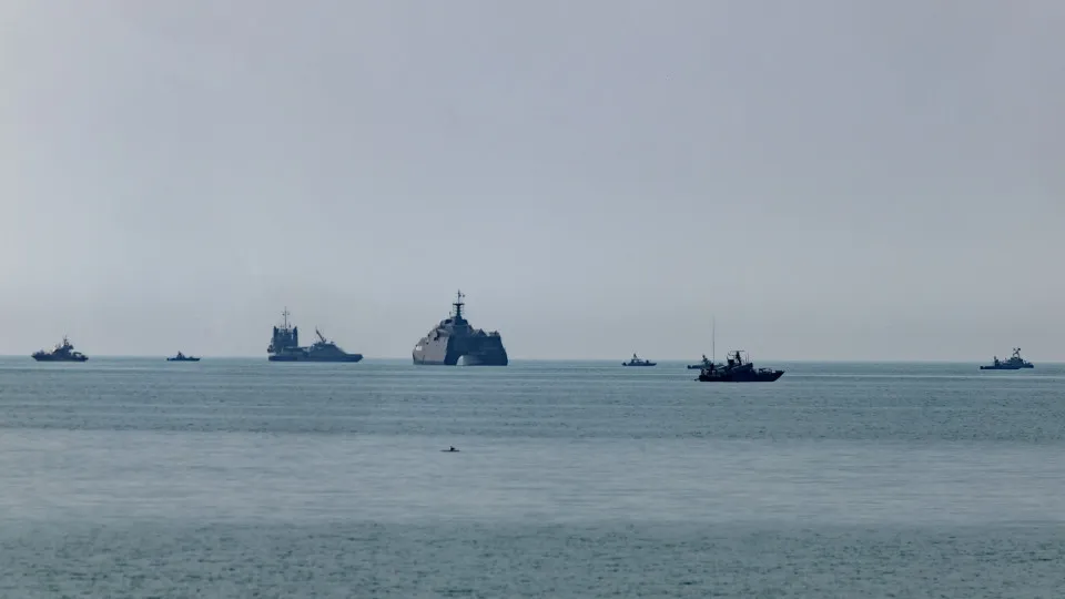 Oil tanker hit by projectile in the Strait of Ormuz. There are 12 wounded